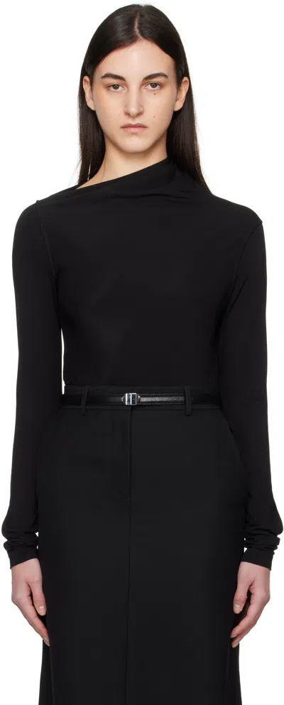 Totême Black Draped Jersey T-shirt In Black 001