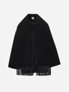 Totême Womens Black Embroidered Scarf Brushed Wool-blend Jacket