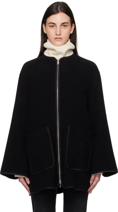 TOTÊME BLACK FELTED WOOL JACKET