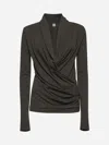 Totême Toteme Women Black Fluid Jersey Overlapped Top