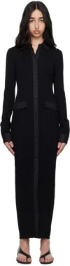 Totême Womens Button-down Knitted Shirt Maxi Dress Black In Black 001