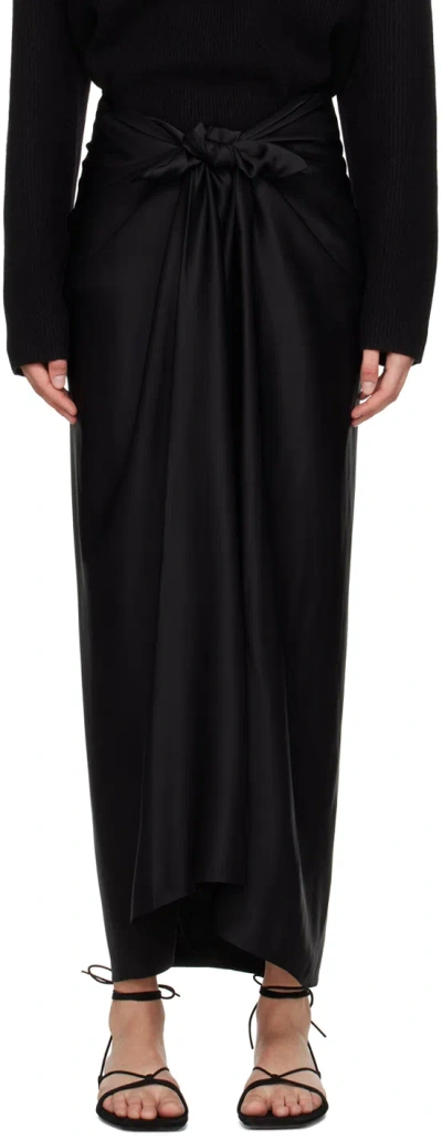 Totême Black Knot Maxi Skirt In 001 Black