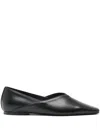 Totême The Everyday Flat Black Nappa Leather Ballerinas In Black