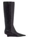 Totême Toteme Women Sharp Knee-high Leather Boots In Black