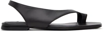 TOTÊME BLACK LEATHER THONG SANDALS