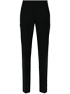 Totême Black Low-waisted Trousers In Black