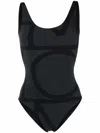 Totême Toteme Monogram Swimsuit In Black
