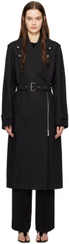Totême Long Belted Trench Coat In 001 Black