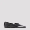 Totême The Everyday Flat Black Nappa Leather Ballerinas In Black