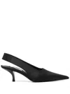 Totême Classic Leather Slingback Heels In Black