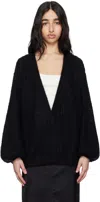 Totême Black Puffed Cardigan In Black 001