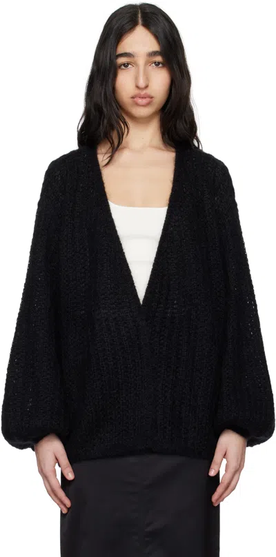 Totême Black Puffed Cardigan In Black 001