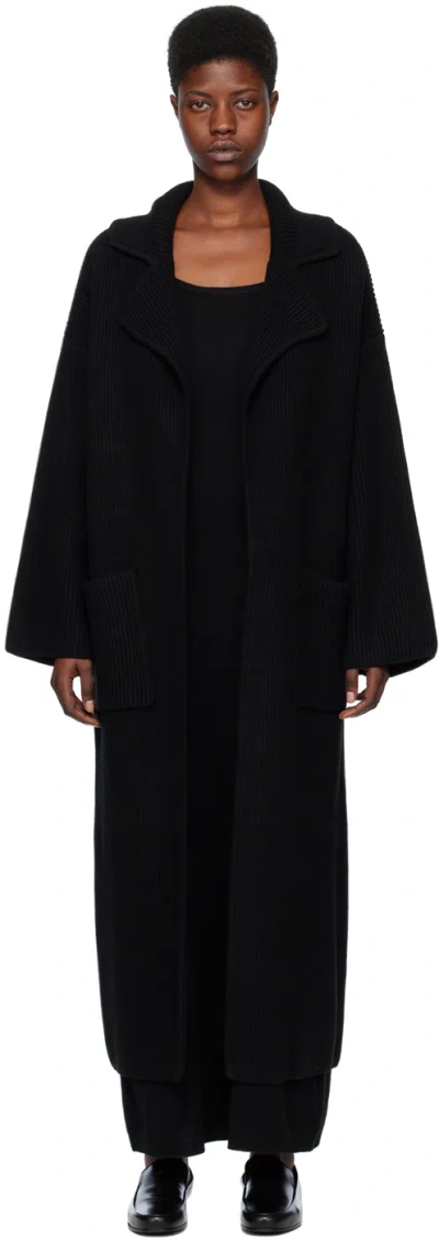 Totême Black Rib Coat In 001 Black