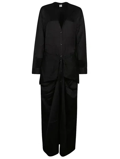 Totême Black Shirt-effect Dress