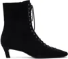 Totême Toteme Suede Lace Up Boots Black In Black 001