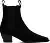 Totême 50mm The City Suede Ankle Boots In Black 001