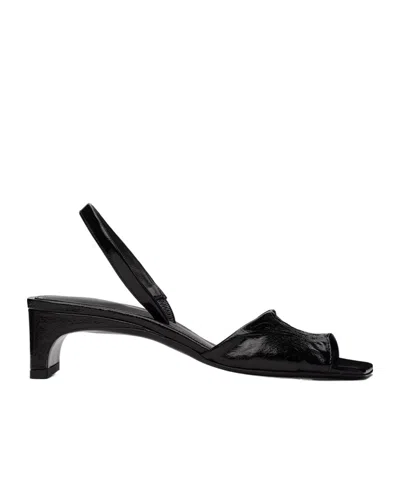 Totême The Gathered Scoop-heel 50mm Sandals In Black