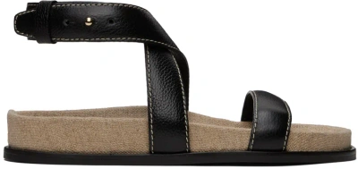 Totême The Leather Chunky Sandals In Black