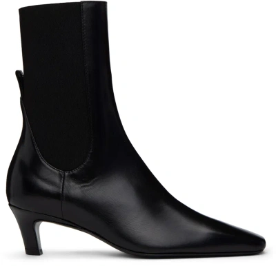 Totême Black 'the Mid Heel' Boots In 200 Black