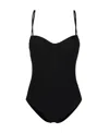 Totême Black Thin Shoulder Strap One-piece Swimsuit In Black