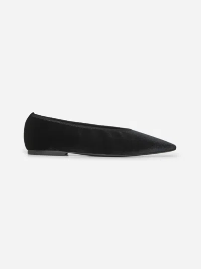 TOTÊME BLACK VELVET MINIMALIST BALLET FLATS