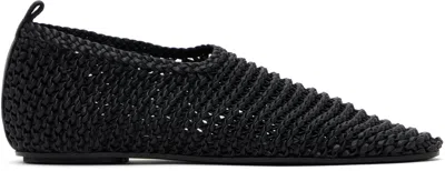 Totême Toteme Woven Leather Ballerina Flat In Black