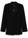 Totême Satin-lapels Wrap Blazer In Black