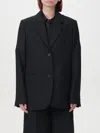 Totême Fitted Blazer With Single Button And Vents In Schwarz