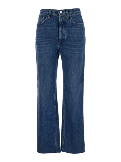 Totême Blue Cropped Straight-leg Jeans
