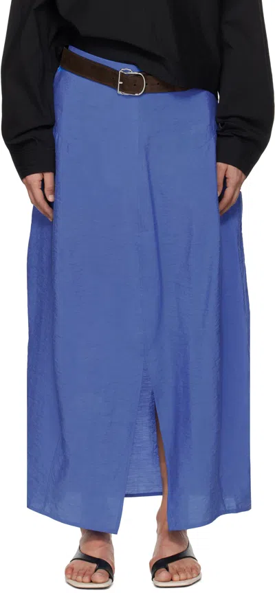 Totême Blue Parachute Maxi Skirt In Cobalt 276