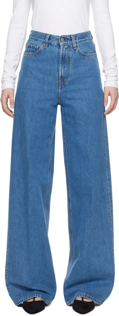 Totême Blue Wide-leg Jeans In 167 Vibrant Blue