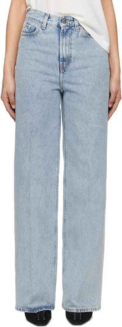 Totême Blue Wide Leg Jeans In Cool Blue 184