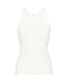Totême Espera Ribbed Stretch Cotton-blend Top In White