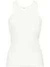 Totême Espera Ribbed Stretch Cotton-blend Top In White