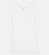 Totême Espera Ribbed Stretch Cotton-blend Top In White