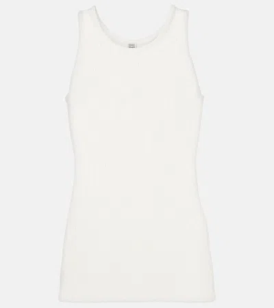 Totême Bouclé-knit Tank Top In White