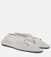 Totême Knitted Bow Ballerina Flats In Matte Silver