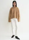 Totême Boxy Alpaca Knit Camel Melange In Camel Melange
