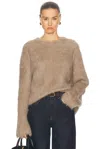 Totême Beige Oversized Sweater With Brushed Effect In Alpaca Blend Woman In Truffle Melange
