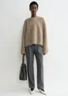 Totême Boxy Alpaca-knit Sweater In Truffle Melange