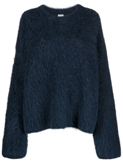 Totême Boxy Crew-neck Jumper In Blue