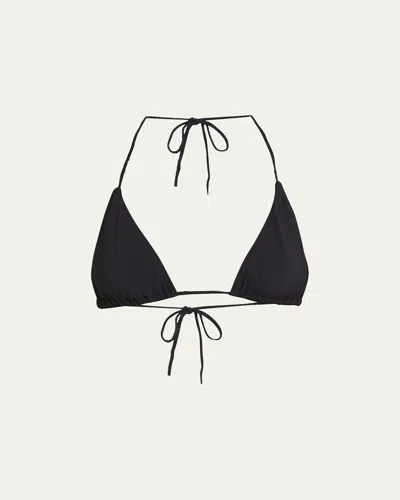 Totême Braid-tie Triangle Bikini Top In Black