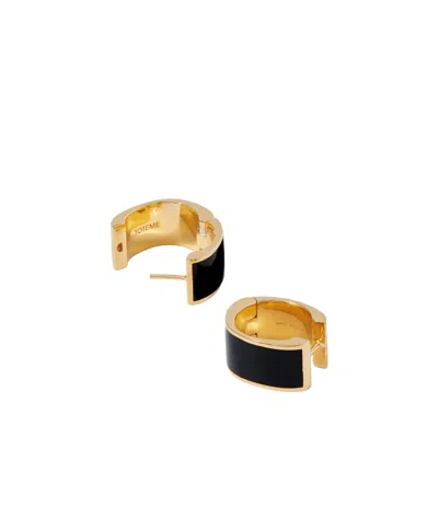 Totême Brand Logo Embossed Earrings In Yellow