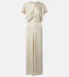 Totême Bridal Slouch Draped Satin Maxi Dress In White