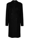 Totême Broad Midi Coat Black In Black