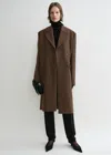 Totême Broad Midi Coat Bark In Bark