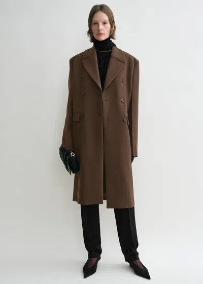 Totême Broad Midi Coat Bark