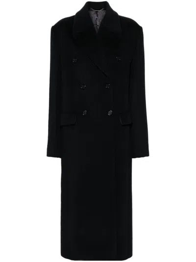 Totême Toteme Double-breasted Cashmere Coat In Navy