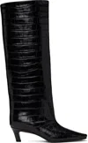 Totême Brown Croco-embossed Wide Shaft Tall Boots In Dark Brown Croco 892