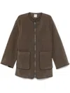 Totême Brown Felt Jacket In Grey